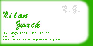 milan zwack business card